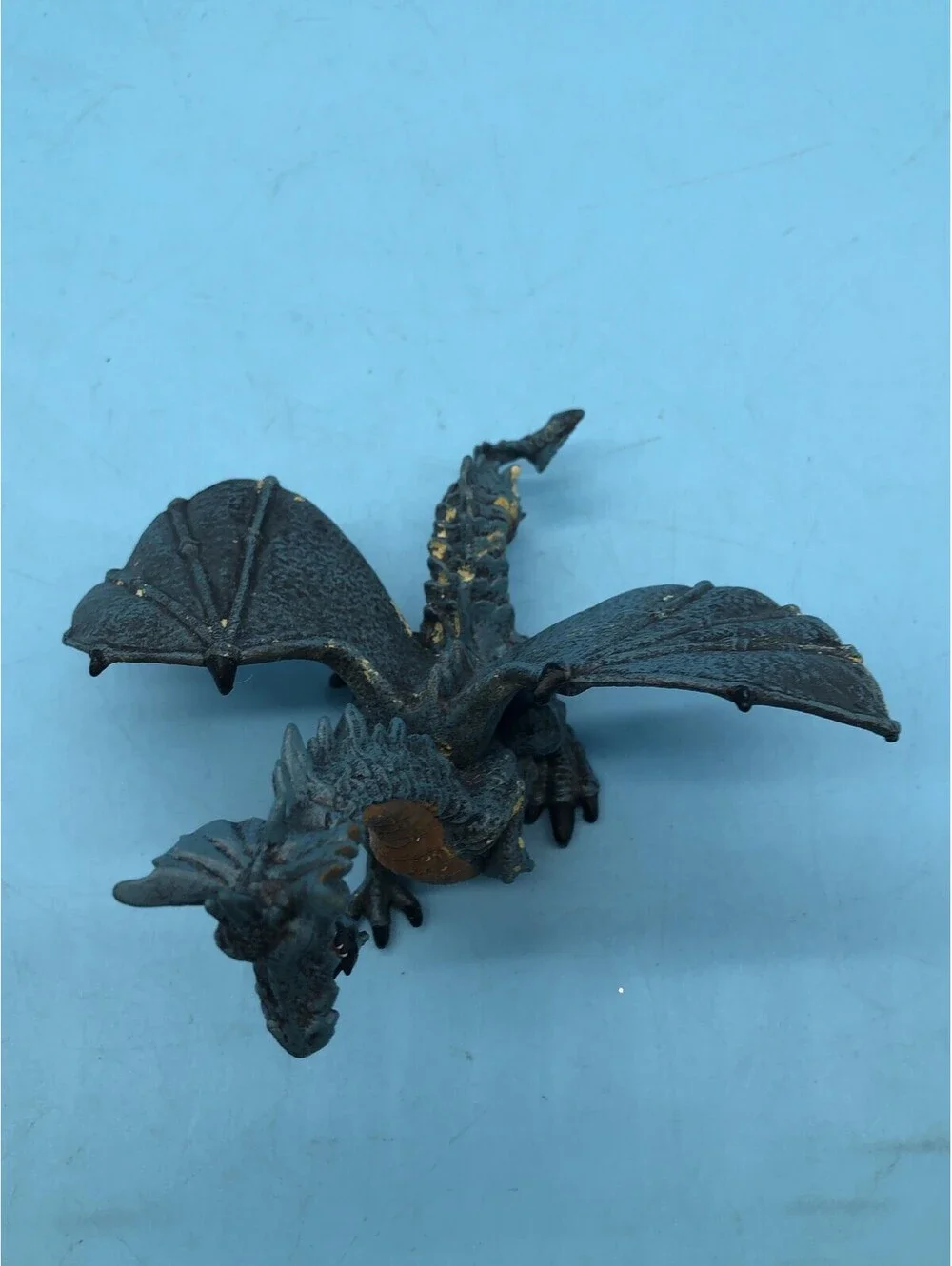 Papo Dragon Fantasy Action Figure Toy Gray Orange Plastic 2006 Unboxed